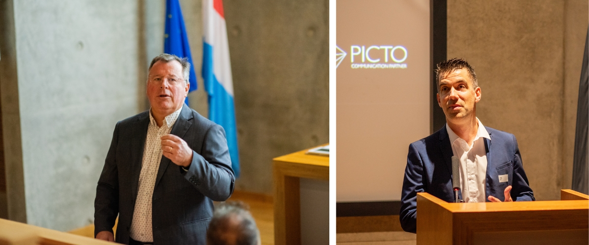 Bruno Renders, co-président du CNCD et administrateur délégué de différentes structures du groupe CDEC et Alexis Sikora, directeur de l'IFSB - ©Picto/Eve Millet